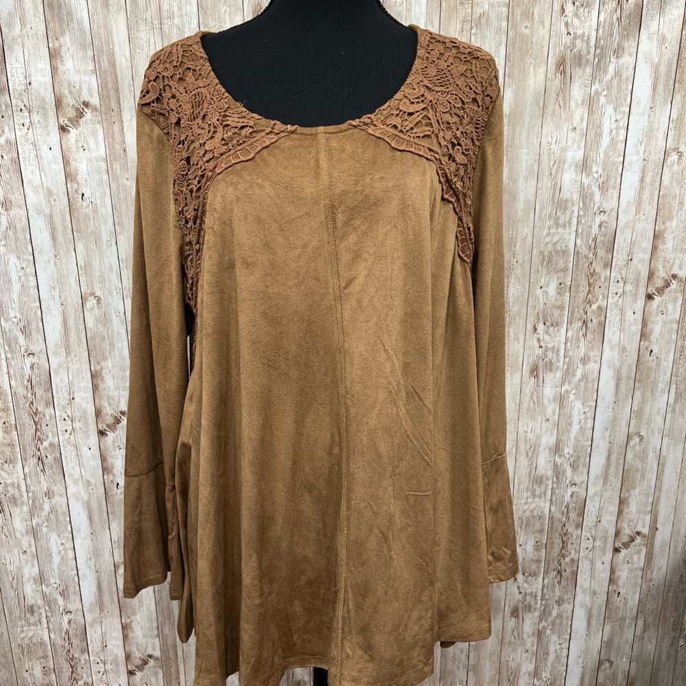 Style & Co. Brown Embellished Long Sleeve Tunic